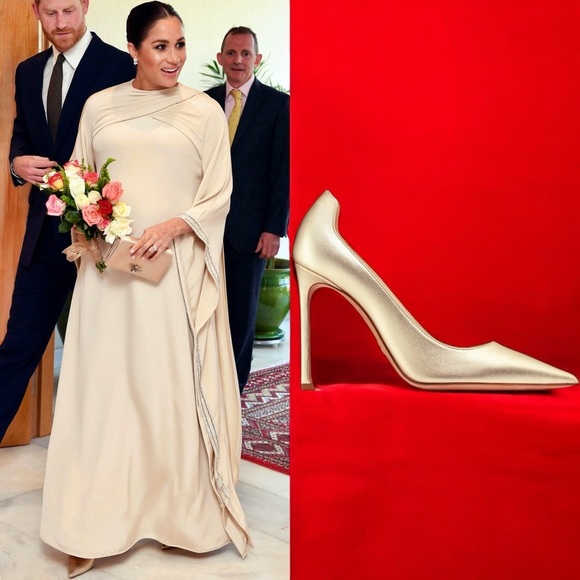 Christian Dior ‘D-Moi’ 105mm Laminated Lambskin Pumps in “14K Stardust Gold” 41 - Picture 1 of 16